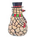 DR - 13-Inch Tiffany Style Snowman Holiday Lamp