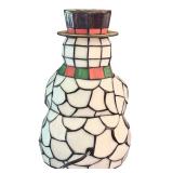 DR - 13-Inch Tiffany Style Snowman Holiday Lamp
