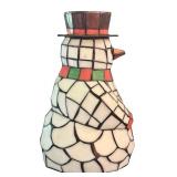 DR - 13-Inch Tiffany Style Snowman Holiday Lamp