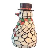 DR - 13-Inch Tiffany Style Snowman Holiday Lamp