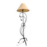 LR - Rod Iron Floor Lamp with Linen Shade