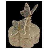 MBR - Lenox Wings of Splendor Butterfly Porcelain Music Box with Certificate