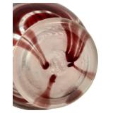 DR - Vintage Nancy Freeman Pulled Feather Art Glass Cordial Set with Decanter