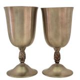 International Silver Co. Set: 2 Pewter Goblets and 5-Inch Pewter Vase