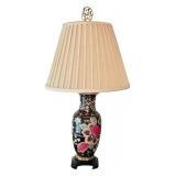 DR - Pair of Asian Style Porcelain Table Lamps with Floral Base