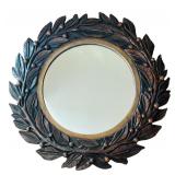 LR - Vintage Uttermost Company 30-Inch Round Leaf and Berry Wall Mirror