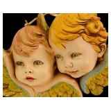 DR - Fontanini Depos Italy Cherub Angel Faces Wall Decor Ceramic