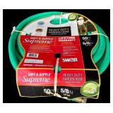 G - Resin Sunflower Design Birdbath and 50 ft Heavy Duty Garden Hose Bundle