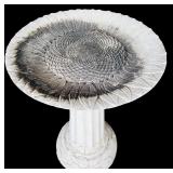 G - Resin Sunflower Design Birdbath and 50 ft Heavy Duty Garden Hose Bundle