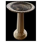 G - Resin Sunflower Design Birdbath and 50 ft Heavy Duty Garden Hose Bundle