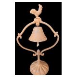 G - Vintage Cast-Iron Rooster Dinner Bell, 18 Inch Decorative Garden Bell