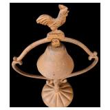G - Vintage Cast-Iron Rooster Dinner Bell, 18 Inch Decorative Garden Bell