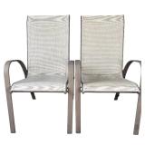 G - Pair of Vintage Patio Chairs with Metal Frames