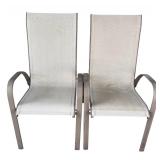 G - Pair of Vintage Patio Chairs with Metal Frames