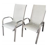 G - Pair of Vintage Patio Chairs with Metal Frames