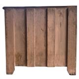 G - Vintage Oak Commode Table with Three Drawers and Cabinet