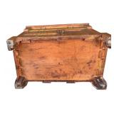 G - Vintage Oak Commode Table with Three Drawers and Cabinet