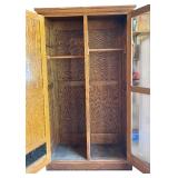 G - Vintage Wooden Wardrobe with Glass Door and Solid Wood Door MVS F1857