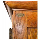 G - Vintage Wooden Wardrobe with Glass Door and Solid Wood Door MVS F1857