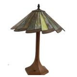 LR - Vintage Tiffany Style Stained Glass Table Lamp