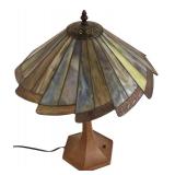 LR - Vintage Tiffany Style Stained Glass Table Lamp