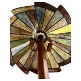 LR - Vintage Tiffany Style Stained Glass Table Lamp