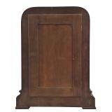 LR - Vintage German Art Deco Oak Mantle Clock with Silver Dial