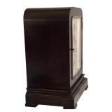 LR - Vintage German Art Deco Oak Mantle Clock with Silver Dial