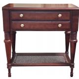 MBR - Ethan Allen Vintage Side Table with Drawers and Lower Shelf