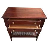 MBR - Ethan Allen Vintage Side Table with Drawers and Lower Shelf