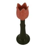 DR - Pair of 9.5 Inch Tulip Candlesticks with Green Leaf Stems