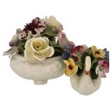 DR - Radnor and Denton English Bone China Floral Arrangements, Set of 2
