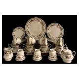 DR - Vintage Noritake Ivory China Homage Pattern Dinnerware Set with Cups, Plates, and Serving Pieces