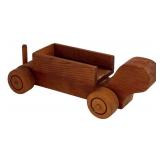 LR - Vintage Wooden Toy Train Set with Cars and Accessories