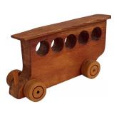 LR - Vintage Wooden Toy Train Set with Cars and Accessories