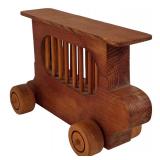 LR - Vintage Wooden Toy Train Set with Cars and Accessories