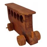 LR - Vintage Wooden Toy Train Set with Cars and Accessories