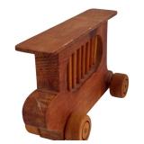 LR - Vintage Wooden Toy Train Set with Cars and Accessories