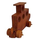 LR - Vintage Wooden Toy Train Set with Cars and Accessories