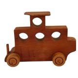 LR - Vintage Wooden Toy Train Set with Cars and Accessories