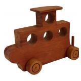 LR - Vintage Wooden Toy Train Set with Cars and Accessories