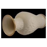 DR - Lenox Pierced Ribbon Bowl and Embossed Floral Vase Set, 6.5 Inches Tall