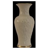 DR - Lenox Pierced Ribbon Bowl and Embossed Floral Vase Set, 6.5 Inches Tall