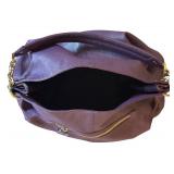 MBR - Cuore & Pelle Purple Leather Purse with Gold Hardware 12 x 15 x 6 Inches