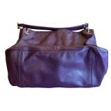 MBR - Cuore & Pelle Purple Leather Purse with Gold Hardware 12 x 15 x 6 Inches