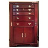 MBR - Deluxe Vintage Jewelry Armoire with Drawers and Side Necklace Doors