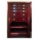 MBR - Deluxe Vintage Jewelry Armoire with Drawers and Side Necklace Doors