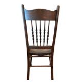MBR - Vintage Wooden Chair with Carved Backrest