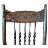 MBR - Vintage Wooden Chair with Carved Backrest