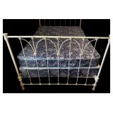 BR2 - Vintage Metal Bed Frame with Headboard and Footboard, 54 Inch Length